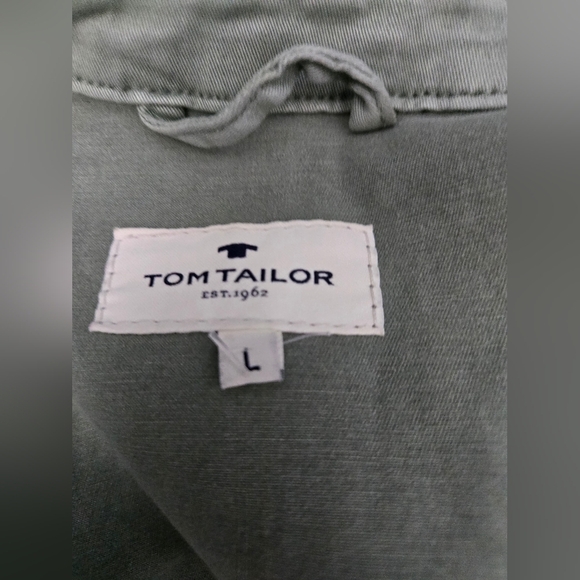 TOM TAILOR Soft Green Cotton Denim Jacket. Size Large - Picture 9 of 13